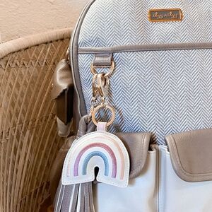 Itzy Ritzy White and Pink Rainbow Bag Charm Accessory